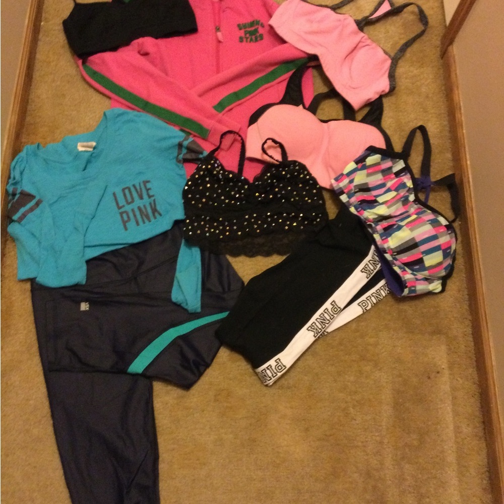 PINK Victoria's Secret Clothing Set - Pink, Black, Blue
